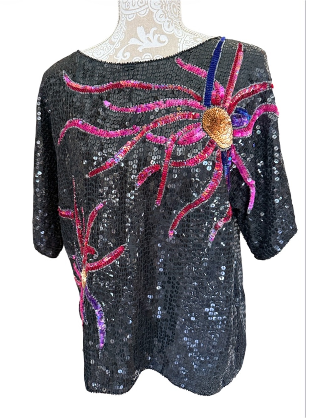 Vintage sequins party top
